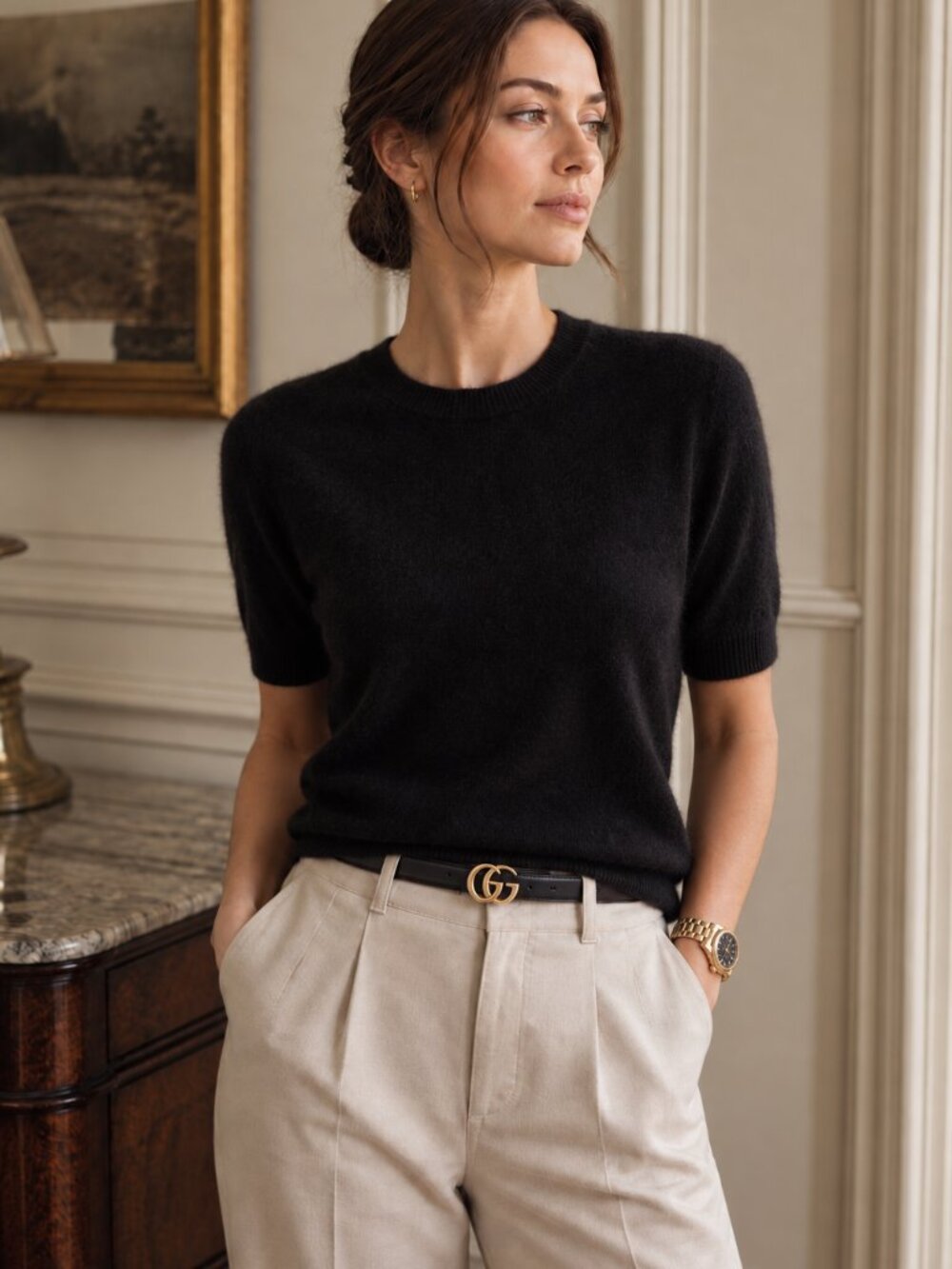 Banana Republic 100% Cashmere Black Sweater Size M NWT